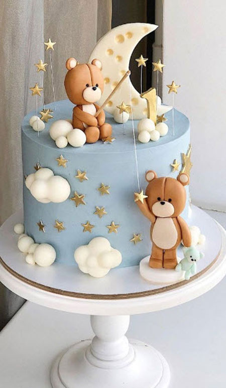 کیک با تم خرس تدی و بالن,کیک فانتزی جشن تولد با تم بالن و خرس تدی,کیک فانتزی با تم بالن و خرس تدی