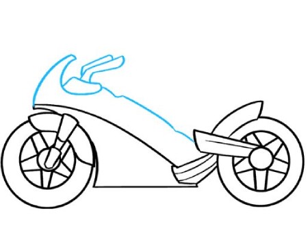 آموزش گام به گام نقاشی موتور سیکلت