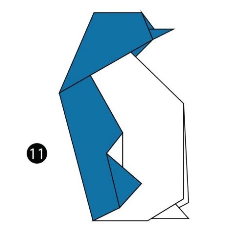 آموزش قدم به قدم اوریگامی پنگوئن
