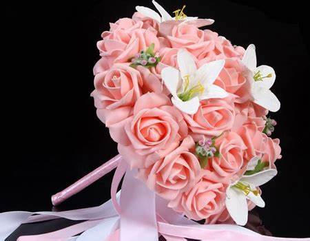  گل پیونی صورتی برای دسته گل عروس