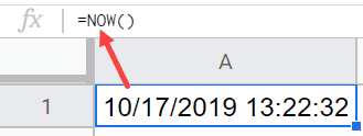 نحوه استفاده از مهر زمانی در Google Sheets, افزودن تاریخ در گوگل شیت, درج تاریخ و زمان فعلی