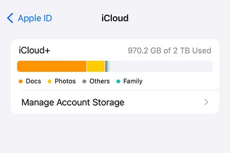 خالی کردن فضای آیکلود، خالی کردن فضای icloud storage