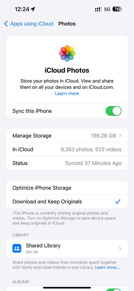 خالی کردن فضای آیکلود، خالی کردن فضای icloud storage