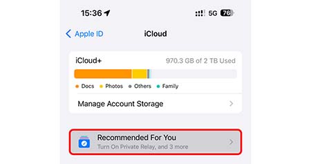 خالی کردن فضای آیکلود، خالی کردن فضای icloud storage