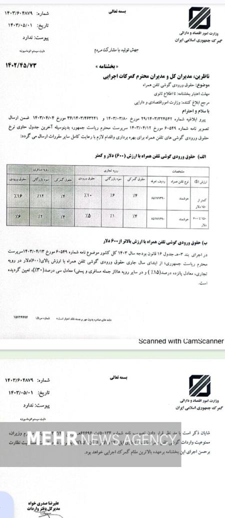 واردات موبایل،اخبار اقتصادی،خبرهای اقتصادی