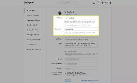 چگونه نام اینستاگرام خود را تغییر دهیم, رفع مشکل تغییر نام اینستاگرام, آموزش تغییر نام کاربری در اینستاگرام