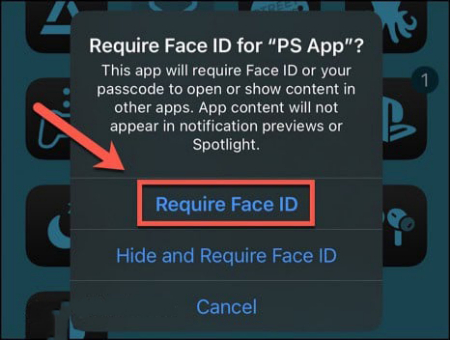 قفل کردن برنامه‌ها در iOS 18, قفل برنامه‌ها با Face ID یا Touch ID در iOS 18