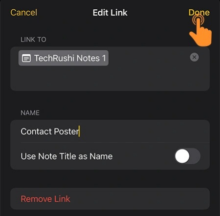 نحوه ایجاد هایپرلینک در notes آیفون, اضافه کردن لینک به Notes