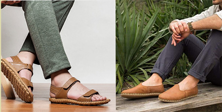لباس تابستانه مردانه برای افراد لاغر, کفش و صندل تابستانه مردانه