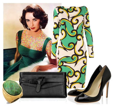 ست کردن لباس رنگ سال ,ست کردن لباس به سبک Elizabeth taylor