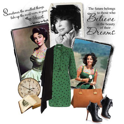 ست کردن لباس رنگ سال ,ست کردن لباس به سبک Elizabeth taylor