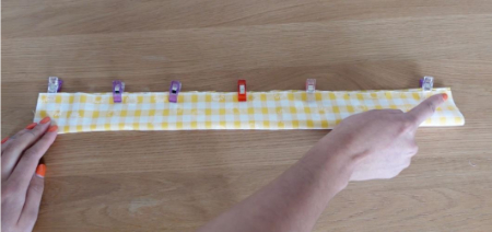 آموزش دوخت اسکرانی, آموزش دوخت کش موی پارچه‌ای