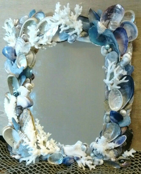 تزیین آینه با صدف,ایده تزیین آینه با صدف
