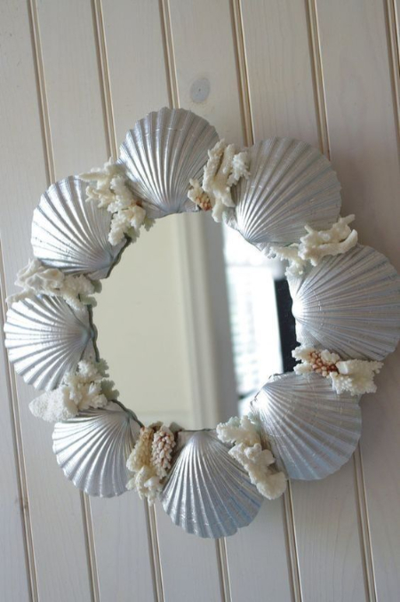 تزیین آینه با صدف,ایده تزیین آینه با صدف